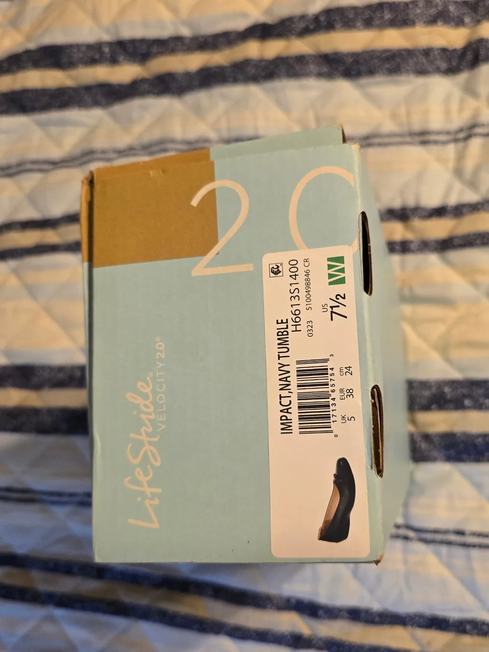 Lifestride Women's Navy Ballet Flats - Comfortable Everyday Slip-Ons Sz 7.5 W